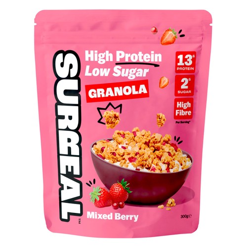Surreal 300g Mixed Berry High Protein Low Sugar Granola