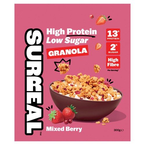 Surreal High Protein Low Sugar Mixed Berry Granola 300g thumbnail 2