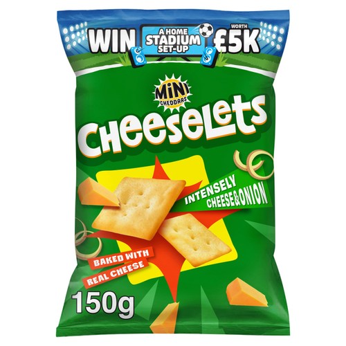 Mini Cheddars Cheeselets Cheese & Onion Baked Snacks 150g