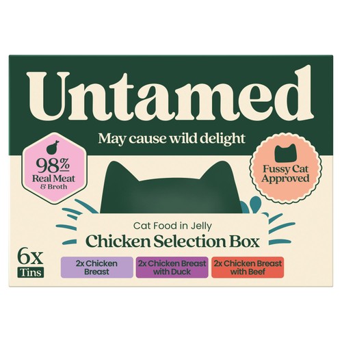 Untamed Chicken Selection Box in Jelly Cat Food 6 x 75G