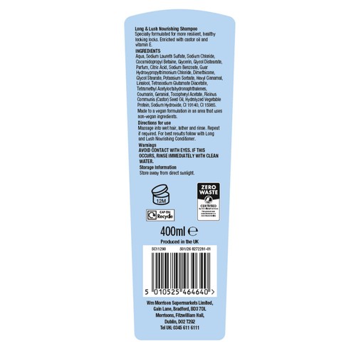 Morrisons Expert Hair Care Dream Lengths Shampoo 400ml thumbnail 2