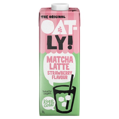 Oatly The Original Matcha Latte Strawberry Flavour Oat drink 1L