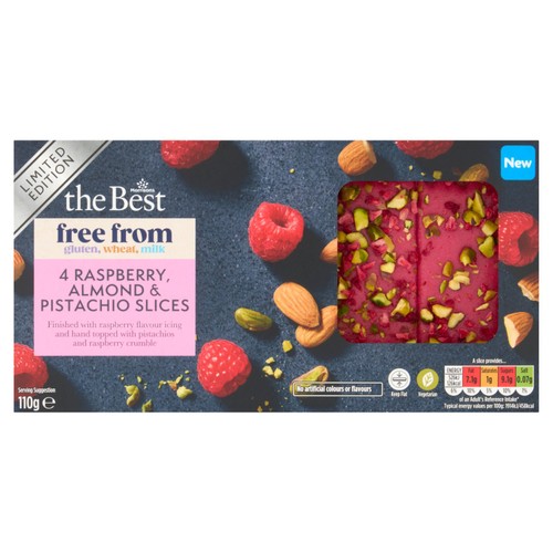 The Best Free From Raspberry, Almond And Pistachio Slices 110g