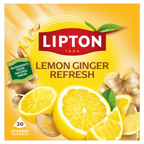 Lipton Fruit & Herbal Lemon & Ginger 20 Tea Bags thumbnail 2