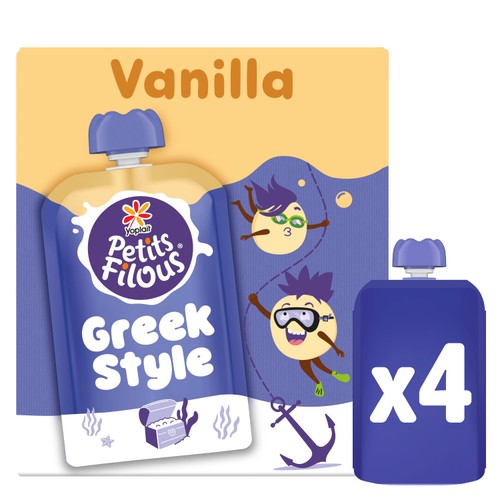 Petits Filous Greek Style Vanilla Yogurt Pouch 4x85g