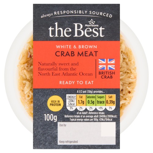 Morrisons The Best 50 50 White & Brown British Crab Meat 100g
