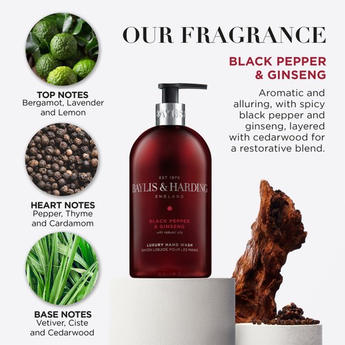 Baylis & Harding Black Pepper & Ginseng Hand Wash   500ml thumbnail 2
