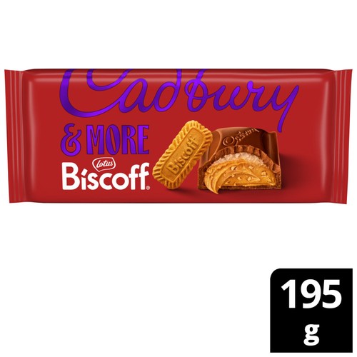 Cadbury Dairy Milk &More Lotus Biscoff Chocolate Bar 195g