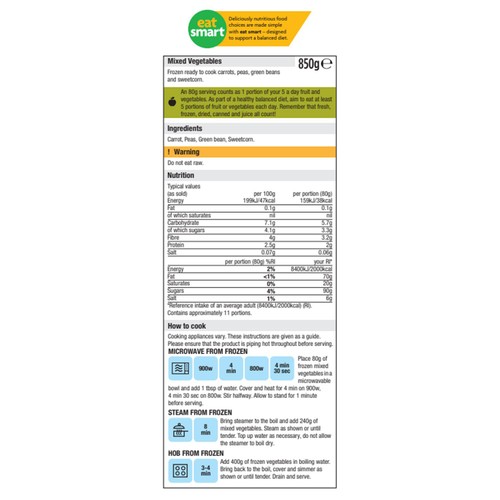Morrisons Mixed Vegetables 850g thumbnail 2