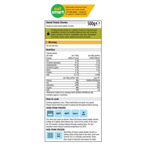 Morrisons Sweet Potato Chunks 500g thumbnail 2