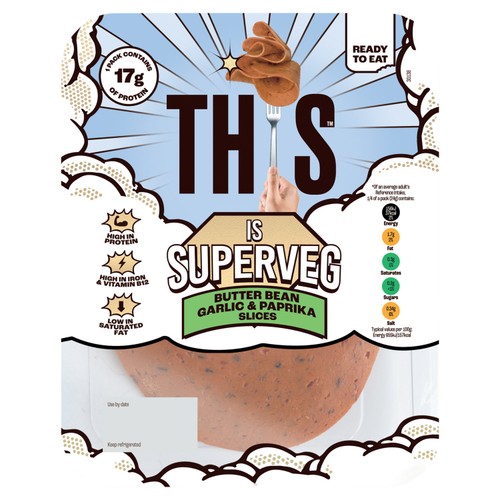 This is 95g Butter Bean Garlic & Paprika Superveg Slices