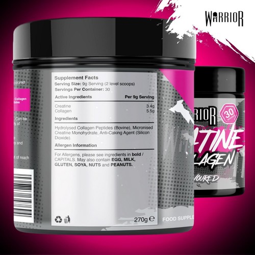 Warrior Creatine Collagen Unflavoured 270G thumbnail 3