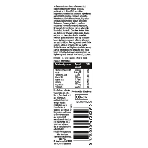Morrisons Electrolyte Cherry & Berries Flavour 20 Pack thumbnail 2