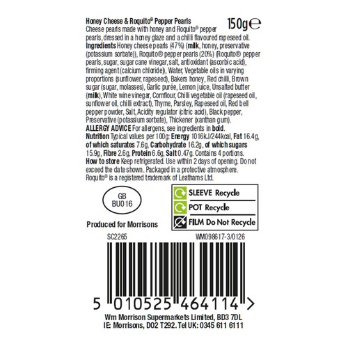 Morrisons The Best Spiced Honey Cheese Pearl and Roquito Pepper Drops 150g thumbnail 2