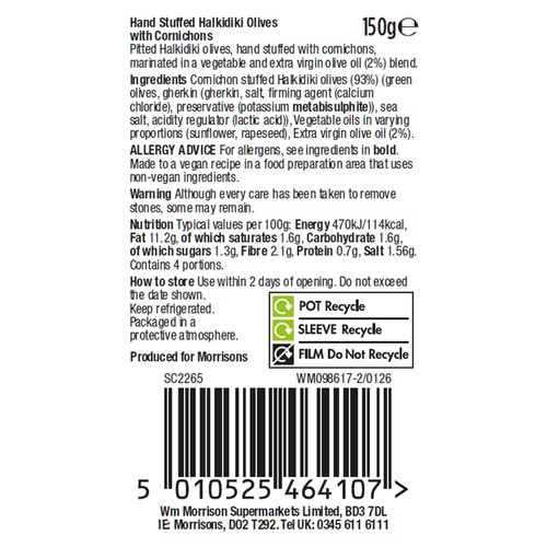 Morrisons The Best Cornichon Stuffed Olives 150g thumbnail 2