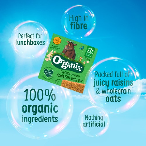 Organix Gruffalo Crumble Apple Oaty Bars Multipack Toddler Snack 6x23g thumbnail 2