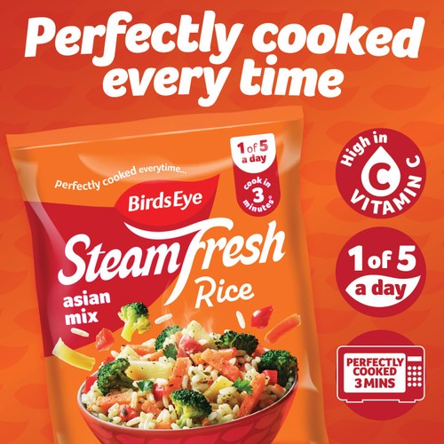 Birds Eye Steamfresh 2 Asian Vegetable Rice Steam Bags 380g  thumbnail 2