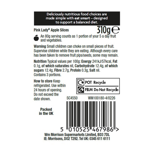 Morrisons Pink Lady Apple Slices   310g thumbnail 2