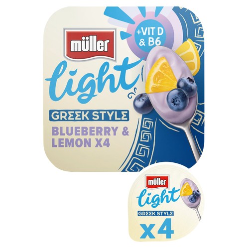Muller Light Greek Blueberry & Lemon 4x115g