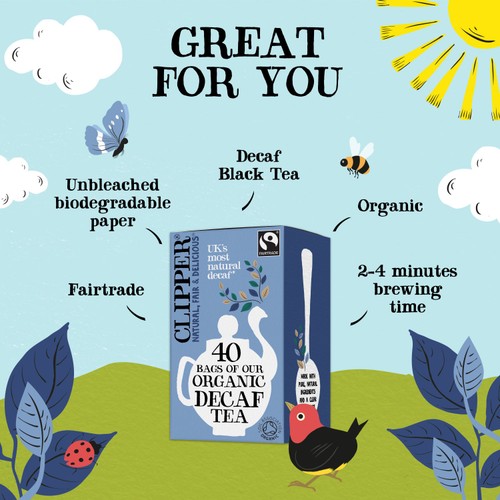 Clipper Organic And Fairtrade Decaffeinted 40 Tea Bags 116g thumbnail 2