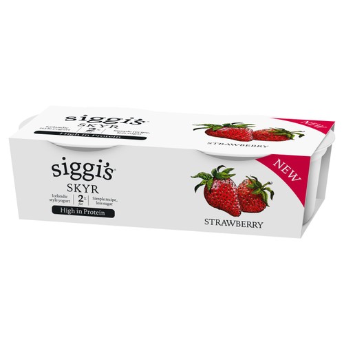siggi's skyr 2% fat Icelandic style Strawberry Yogurt 2 x 140g