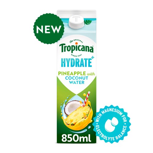 Tropicana Hydrate+ Refreshing Pineapple with Coconut Water 850ml
