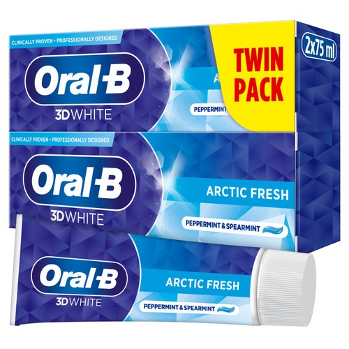 Oral-B 3D White Arctic Fresh Toothpaste 2X75ml