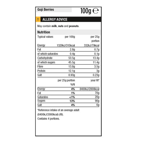 Morrisons Goji Berries 100g thumbnail 2