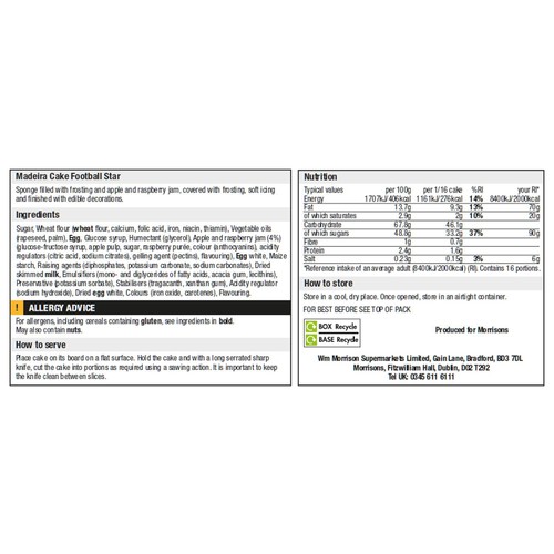 Morrisons Football Celebration Cake Serves 16 1008g thumbnail 2