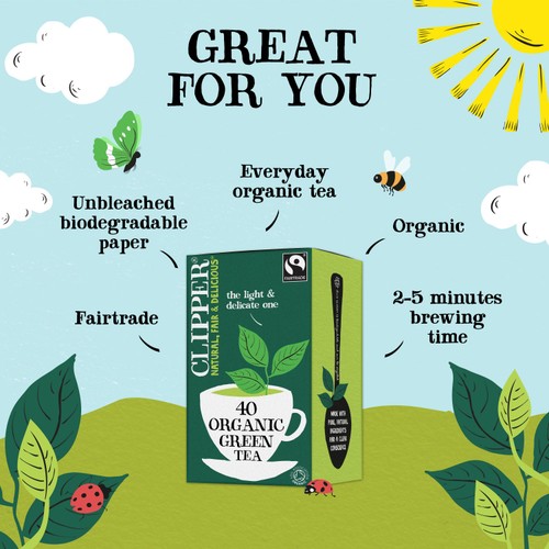 Clipper Organic & Fairtrade 40 Green Tea Bags 80g  thumbnail 2
