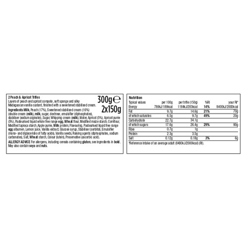 Morrisons The Best Peach & Apricot Trifle 2x150g thumbnail 2