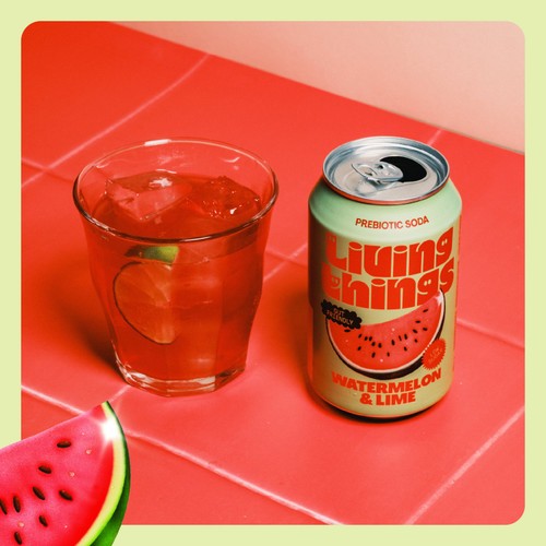 Living Things Watermelon & Lime Prebiotic Soda 4X330 ML thumbnail 2