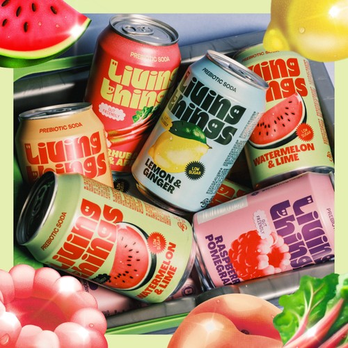 Living Things Watermelon & Lime Prebiotic Soda 4X330 ML thumbnail 4