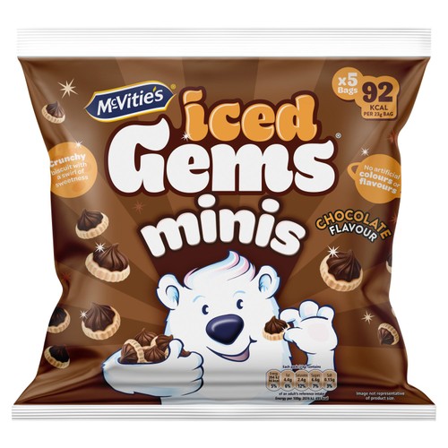 McVitie's Iced Mini Gems Chocolate Flavour Biscuits 5 x 23g