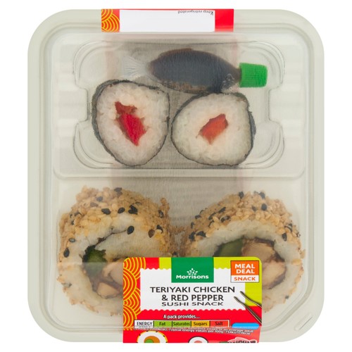 Morrisons Teriyaki Chicken & Red Pepper Sushi Snack
