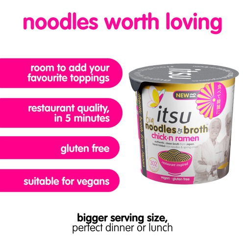 Itsu Big Instant Noodles & Broth Chick-n Ramen 93g thumbnail 2