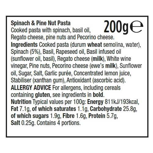 Morrisons Pinenut & Spinach Pasta 200G thumbnail 2