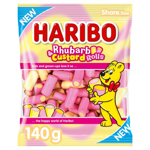 Haribo Rhubarb & Custard Rolls 140g