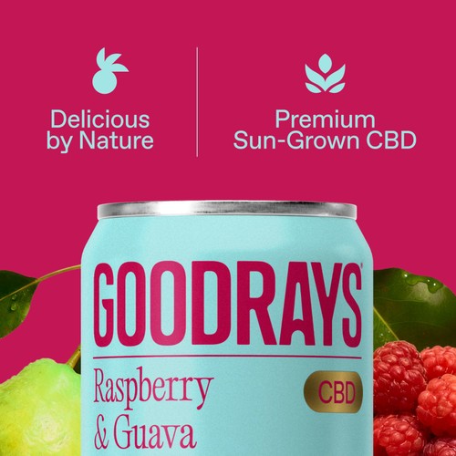 Goodrays CBD Infused Sparkling Raspberry & Guava thumbnail 3