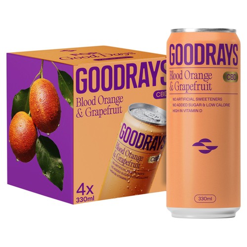 Goodrays CBD Blood Orange & Grapefruit Drink 4 x 330ml