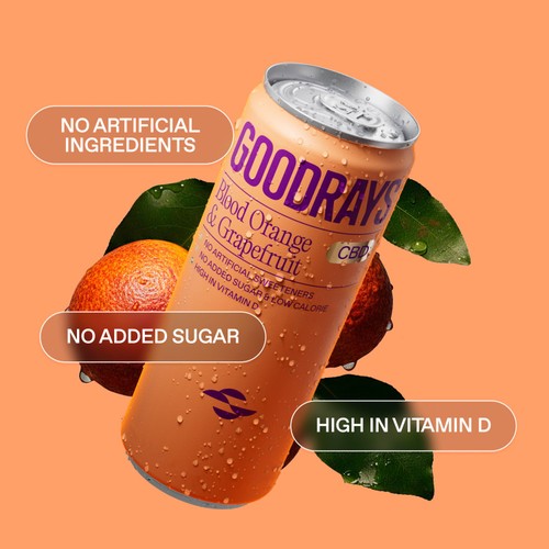 Goodrays CBD Infused Sparkling Orange & Grapefruit thumbnail 2