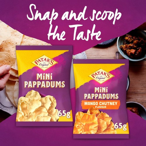 Patak's Mango Chutney Mini Pappadums 65g thumbnail 2