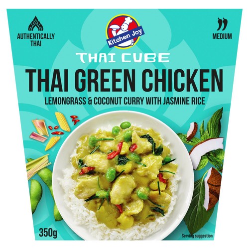 Kitchen Joy Thai Green Chicken Lemongrass & Coconut Curry With Rice 350g