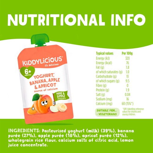 Kiddylicious Yogurt Apricot 100g thumbnail 3