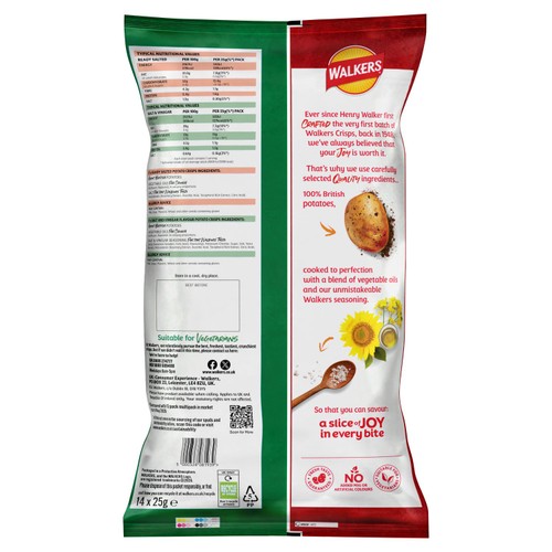 Walkers Ready Salted/Salt & Vinegar Crisps 14 x 25g thumbnail 2