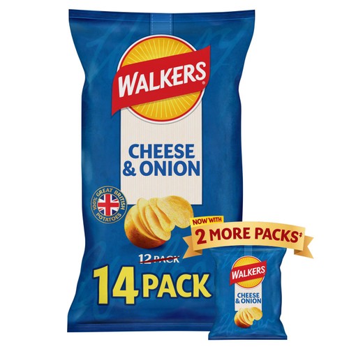 Walkers Cheese & Onion Multipack Crisps 14x25g