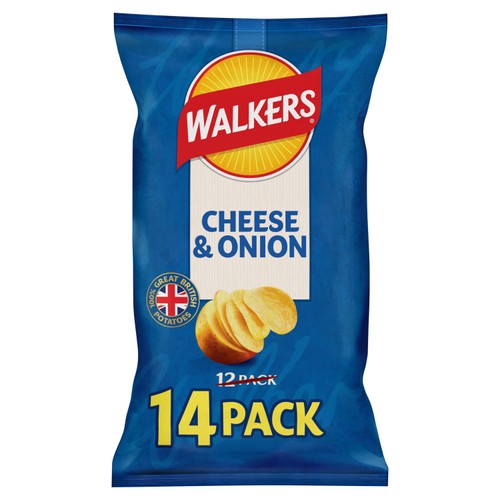 Walkers Cheese & Onion Crisps 14 x 25g thumbnail 2