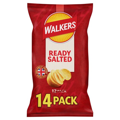 Walkers Ready Salted Crisps 14 x 25g thumbnail 2