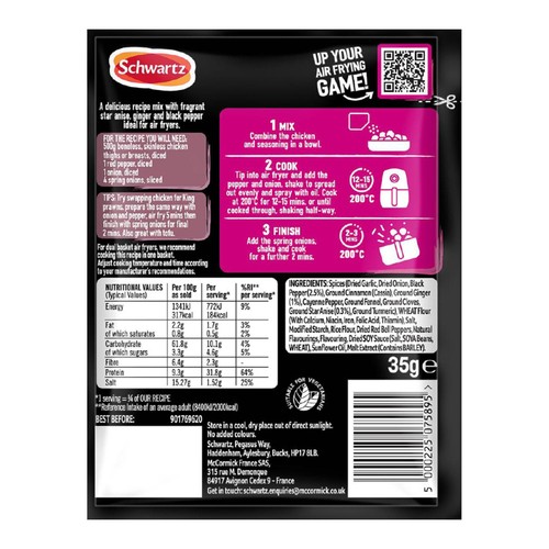 Schwartz Air Fry Chinese Salt & Pepper Chicken Recipe Mix 35g thumbnail 2