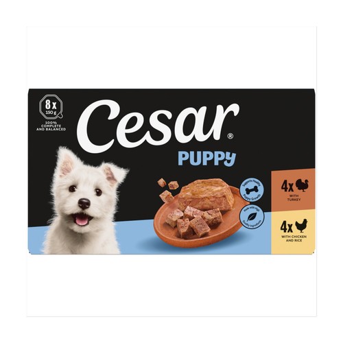 Cesar Classic Terrine Puppy With Chicken And Turkey In Loaf 8x150g thumbnail 2